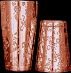 Copper Leaf Etched Boston Shaker 750 ML | Cocktail Shaker