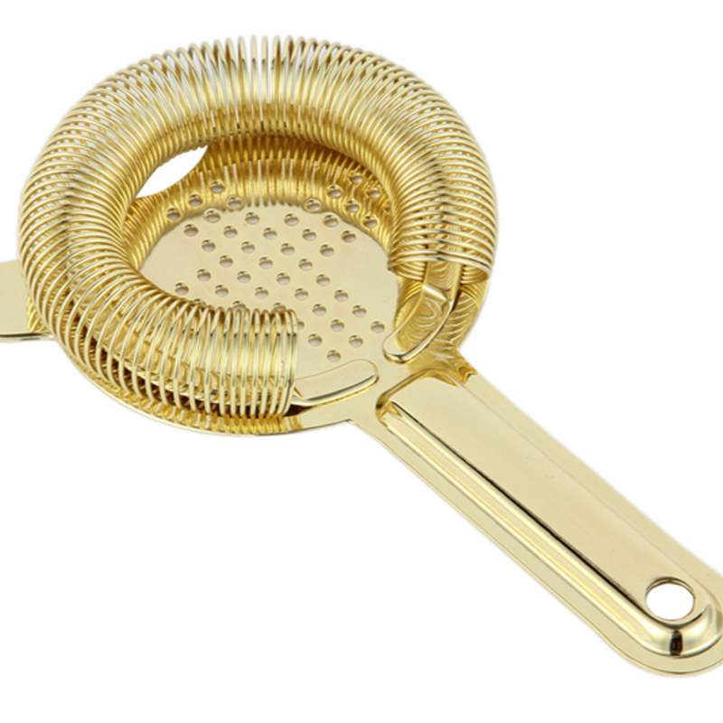 Hawthorne Strainer Cross - Gold Finish | Premium | Stainless Steel Cocktail Strainer