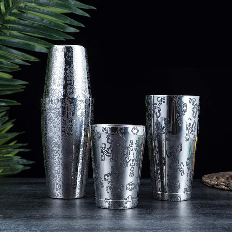 Fine Leaf Engraved Boston Shaker 750 ML | Cocktail Shaker
