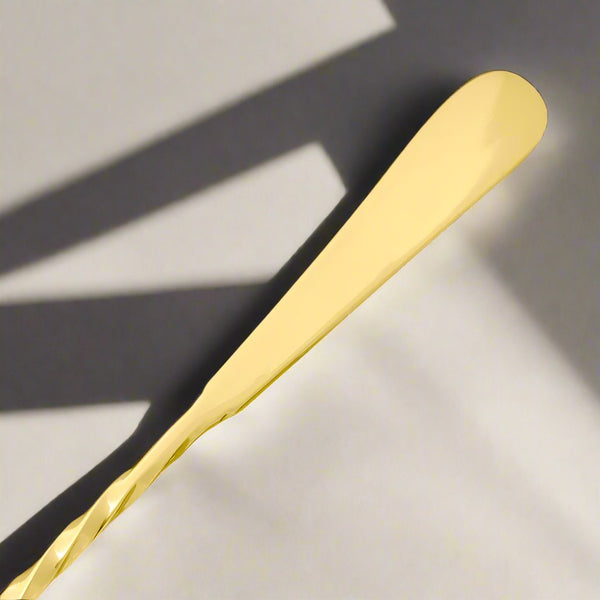 Gold Hoffman Drop Bar Spoon  (40 cm) - Premium Cocktail Spoon for Bars and Home Use