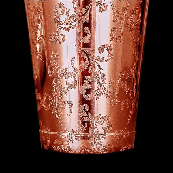 Copper Leaf Etched Boston Shaker 750 ML | Cocktail Shaker