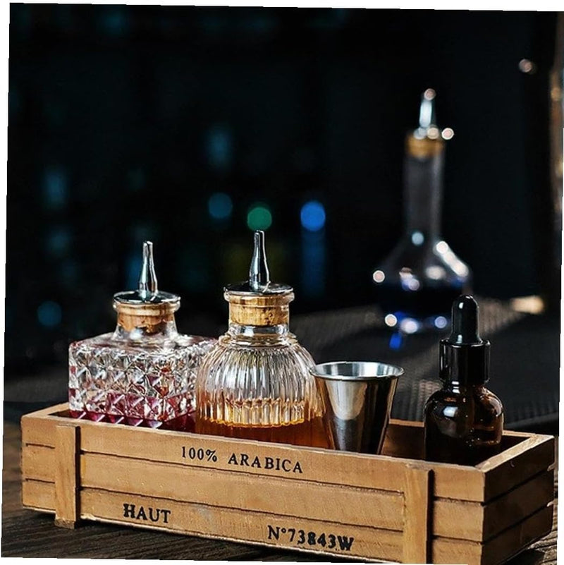 100 ML Square Studded Bitter Bottle - Premium Glass Cocktail Accessory