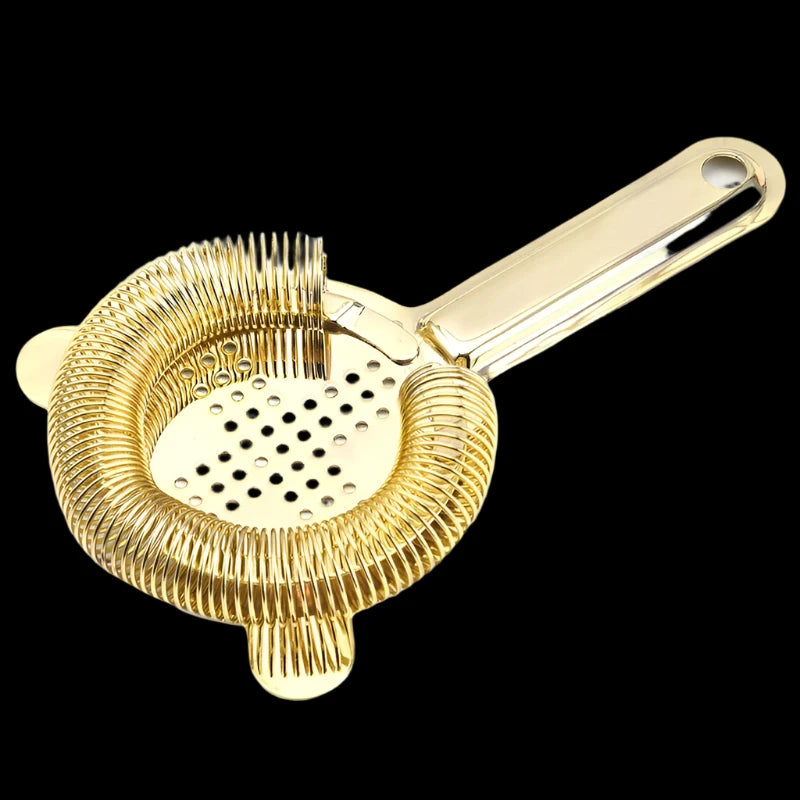 Hawthorne Strainer Cross - Gold Finish | Premium | Stainless Steel Cocktail Strainer