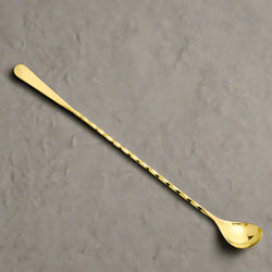 Gold Hoffman Drop Bar Spoon  (40 cm) - Premium Cocktail Spoon for Bars and Home Use