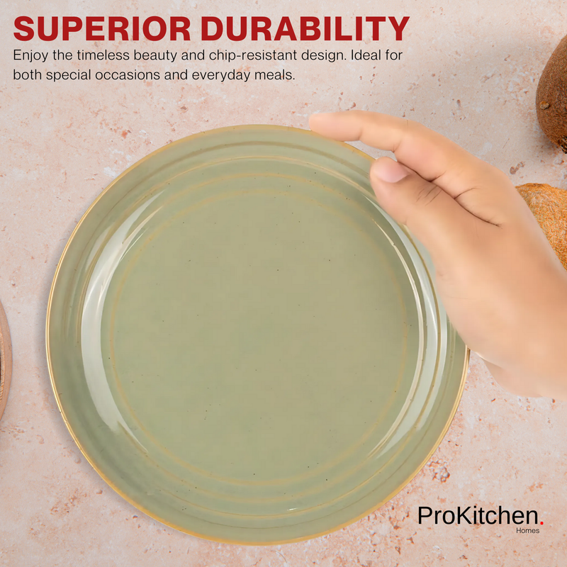 Dinner Plate Rim 10" Pistachio Green - 2 PC Porcelain High Quality