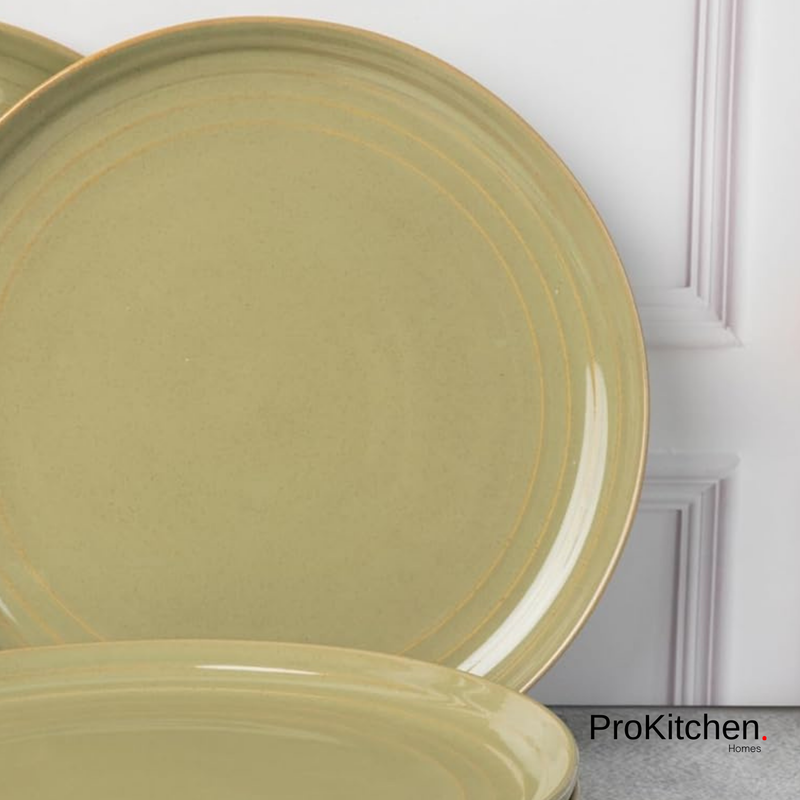 Dinner Plate Rim 10" Pistachio Green - 2 PC Porcelain High Quality