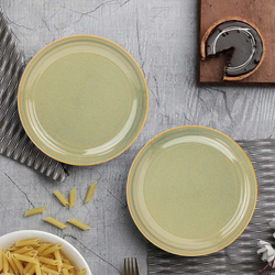 Dinner Plate Rim 10" Pistachio Green - 2 PC Porcelain High Quality