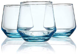 Blue Water Glass Set of 4 | 360 ML Elegant Drinkware for Water, Juices & Beverages | Stylish Barware Collection
