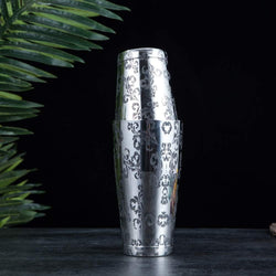 Mirror Leaf Etched Boston Shaker | Cocktail Shaker | Professional Shaker | 750 ML