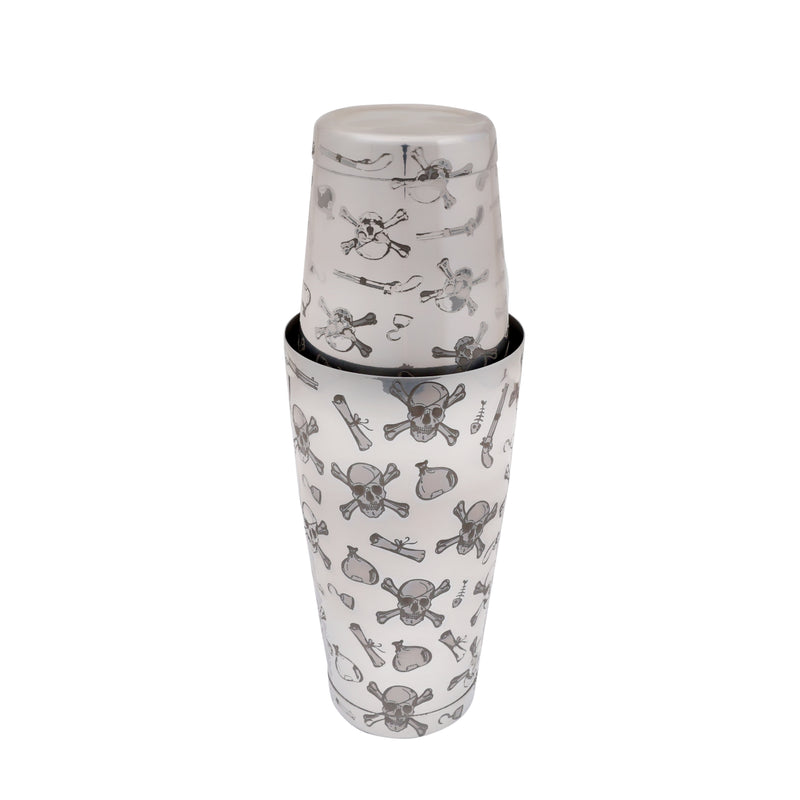 Mirror Skull Engraved Boston Shaker 750 ML | Cocktail Shaker