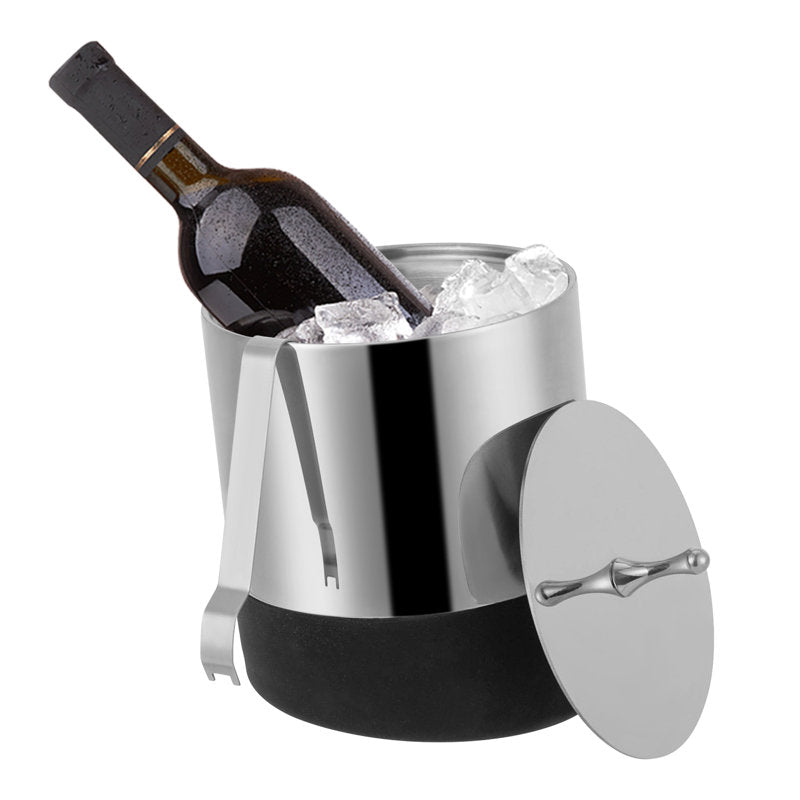 Dual Black Ice Bucket | Stylish Insulated Barware for Ice & Beverage Cooling | Premium Drinkware Accessory
