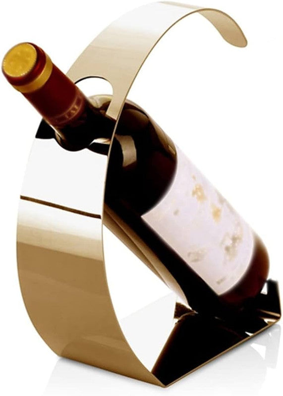 Gold Single Wine Rack | Elegant Display for 1 Bottle | Premium Barware & Home DŽcor Accessory