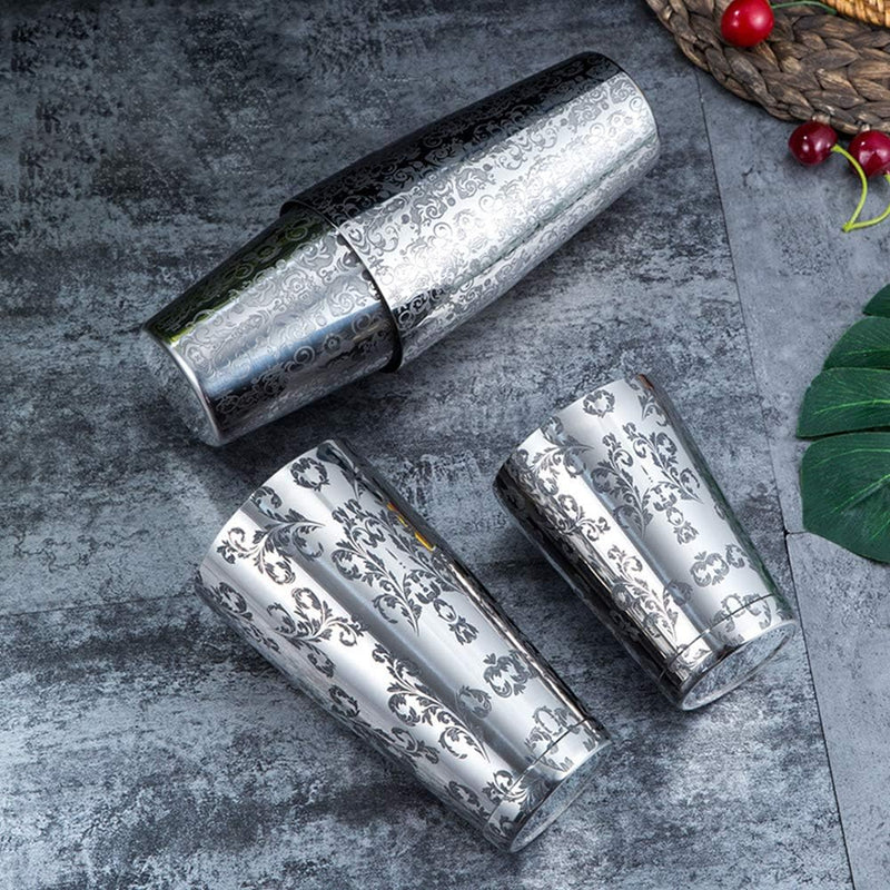Fine Leaf Engraved Boston Shaker 750 ML | Cocktail Shaker