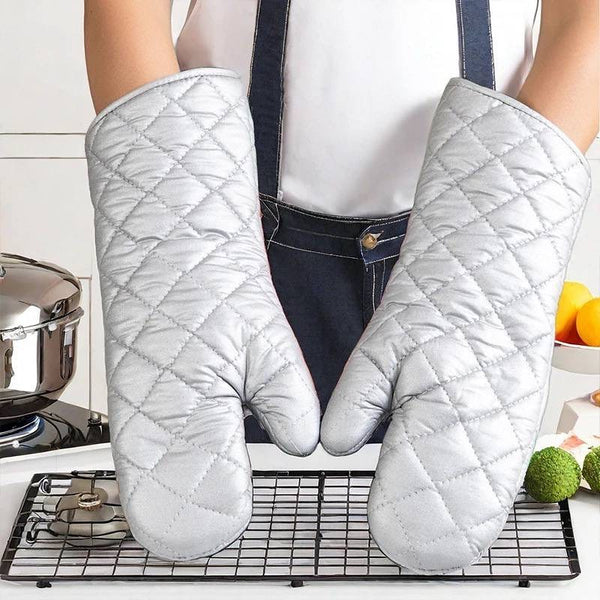 Professional Oven Gloves Silver Large