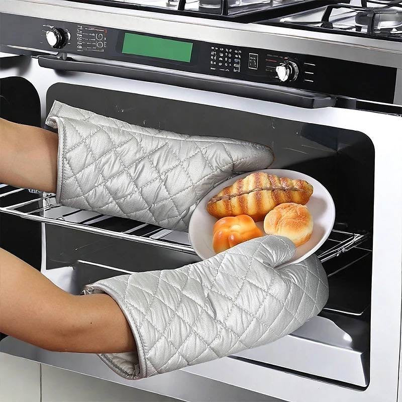Professional Oven Gloves Silver Large