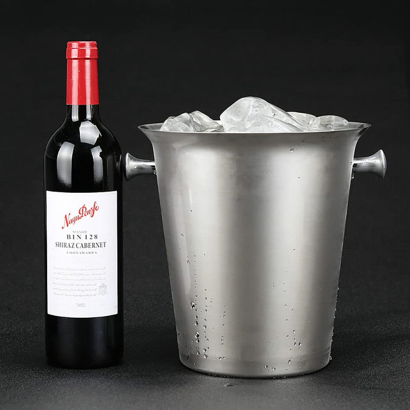 Euro Wine Bucket with Stand | Elegant Stainless Steel Wine Chiller | Premium Barware & Beverage Cooler