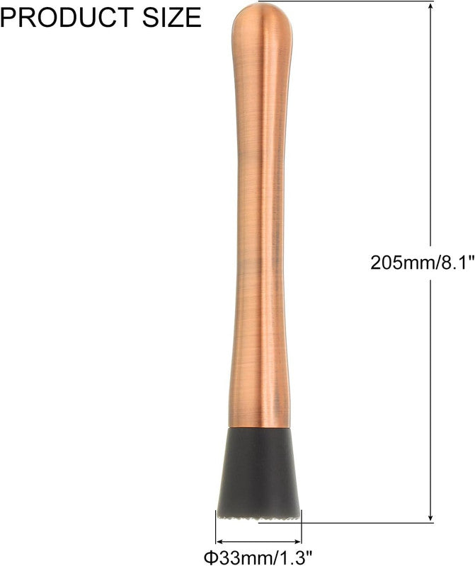 Copper-Finish Cocktail Muddler | Stainless Steel Bar Tool for Mixing & Mashing | Premium Bartender Essentials
