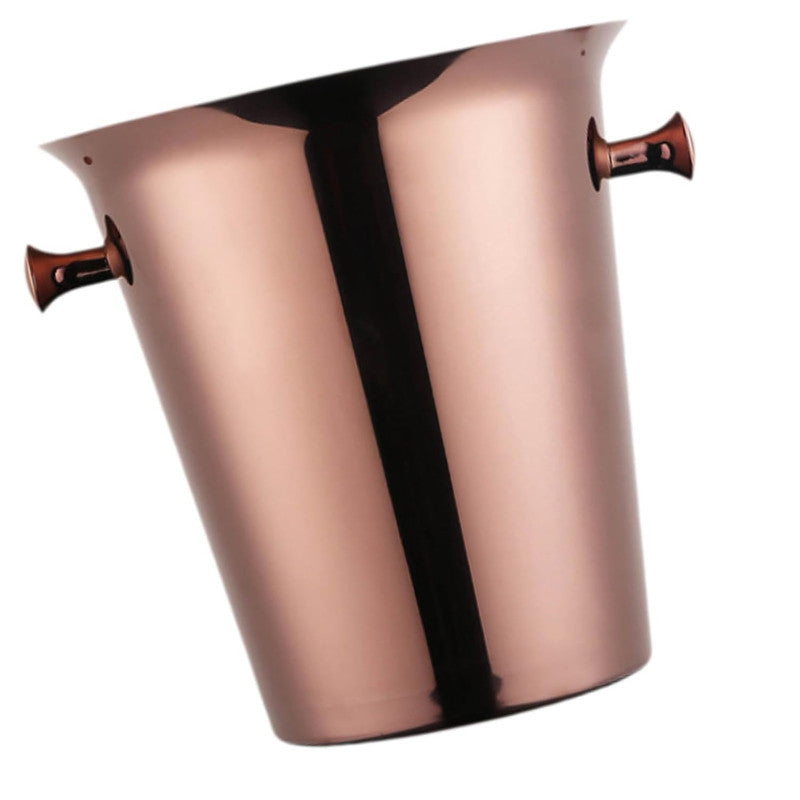 Copper Wine Bucket with Stand | Elegant Stainless Steel Wine Chiller | Premium Barware & Beverage Cooler