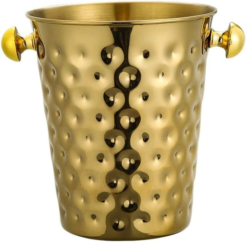 Gold Hammered Champagne Bucket with Stand | Elegant Barware for Wine & Champagne Cooling | Premium Party & Event Drinkware