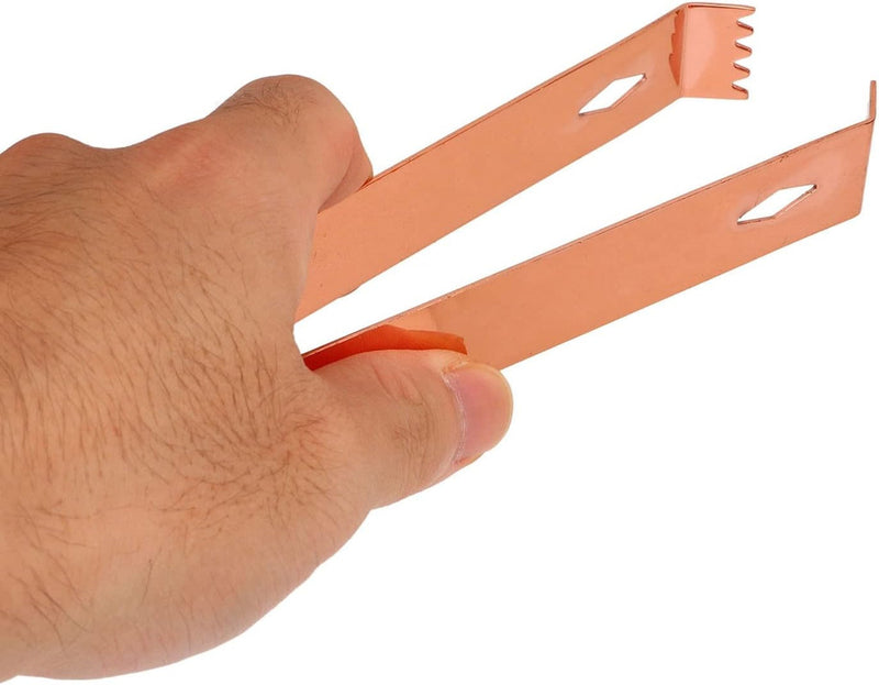 Copper Diamond Ice Tongs | Elegant Barware for Serving Ice & Garnishes | Premium Cocktail Accessory