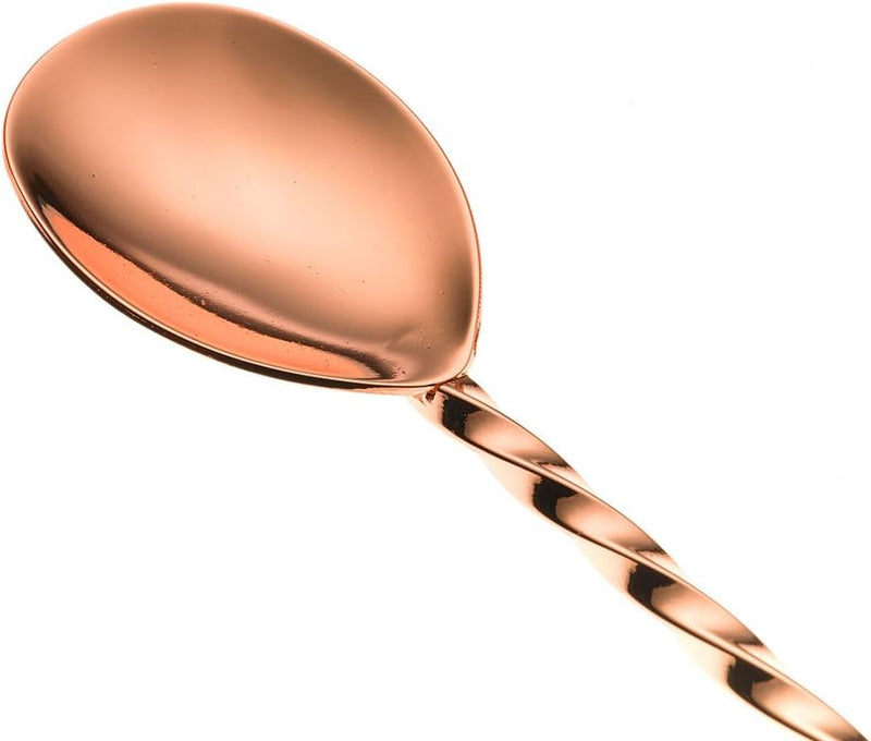 Copper Disc Drop Bar Spoon (30 cm) - Premium Stainless Steel Cocktail Spoon for Bars and Home Use