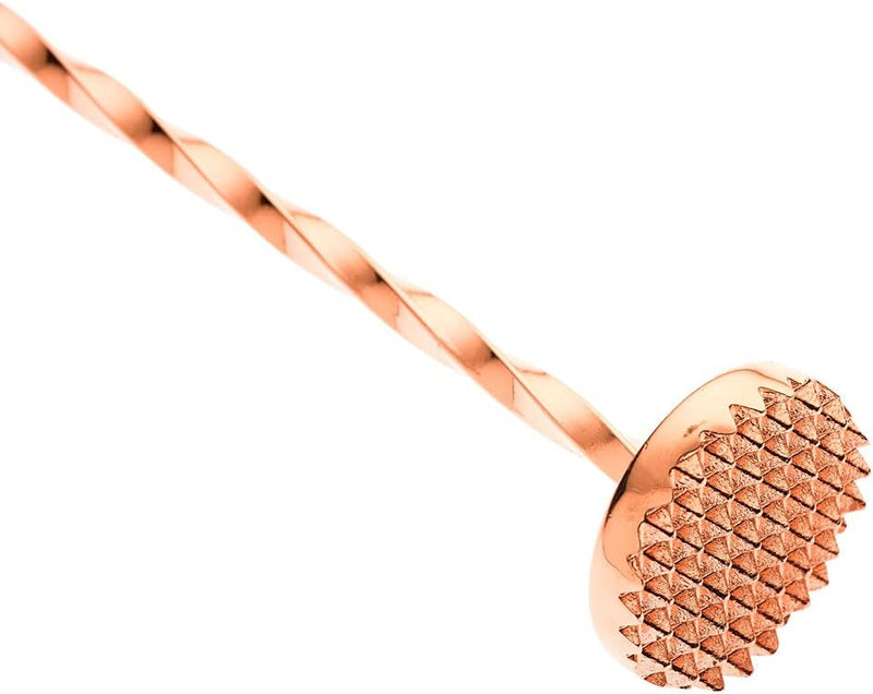 Copper Disc Drop Bar Spoon (30 cm) - Premium Stainless Steel Cocktail Spoon for Bars and Home Use