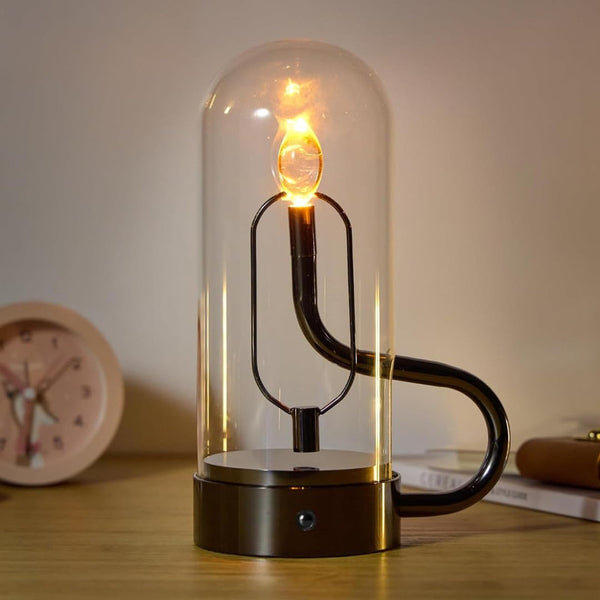 Black Magnetic Swing Atmosphere Table Lamp _ Portable, Rechargeable & Touch-Control LED Lamp