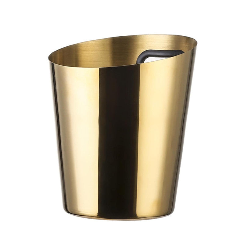 Gold Slant Wine Bucket | Stylish Angled Design for Wine & Champagne Cooling | Premium Barware & Beverage Chiller