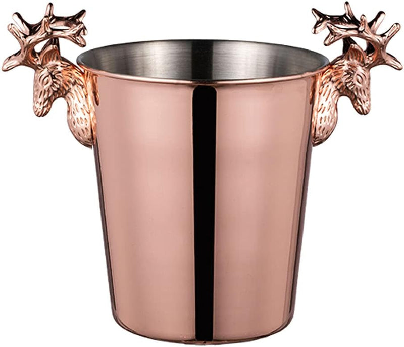 Copper Deer Champagne Bucket | Elegant Barware with Decorative Handles | Premium Wine & Champagne Cooler