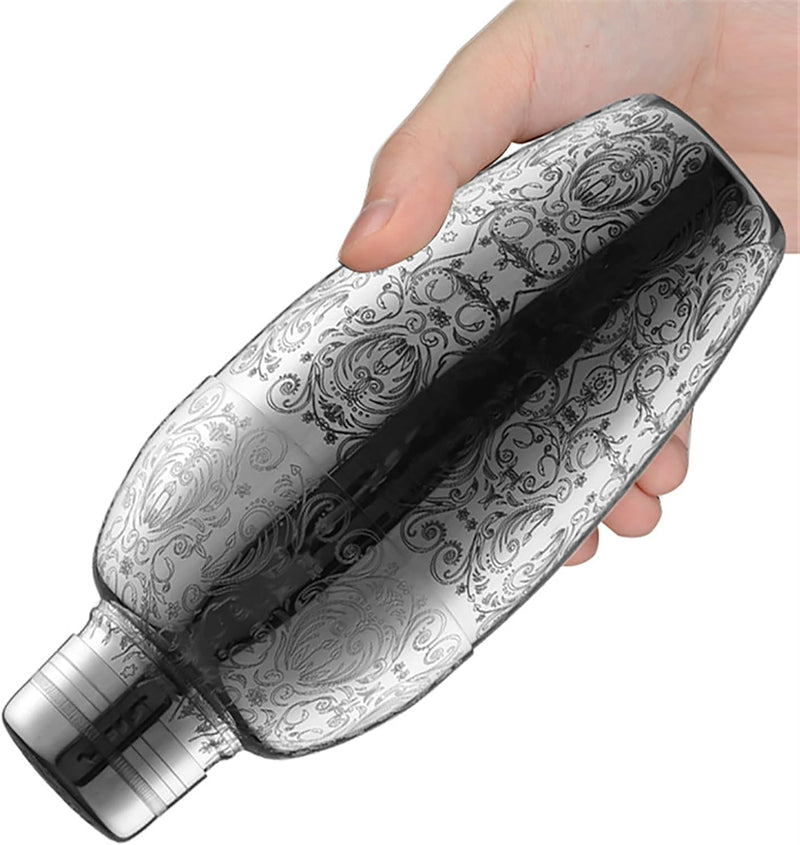American Cobbler Shaker Mirror Etched | Cocktail Shaker | Professional Bartender | 550 ML