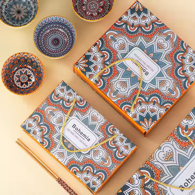 BOHO Ceramic Bowl Set – 4 Pcs
