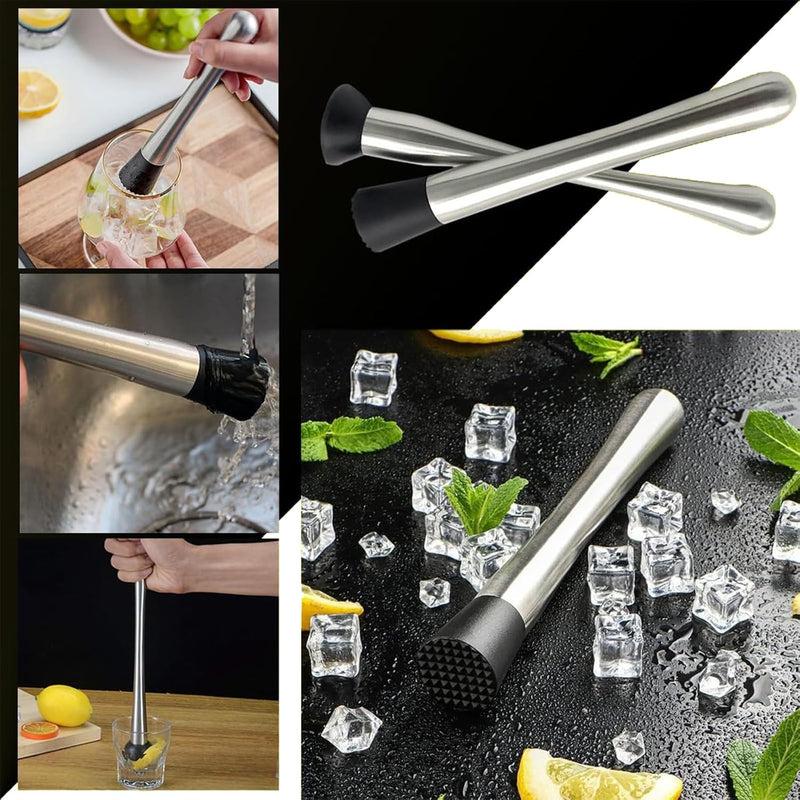 Mirror-Finish Cocktail Muddler | Stainless Steel Bar Tool for Mixing & Mashing | Premium Bartender Essentials