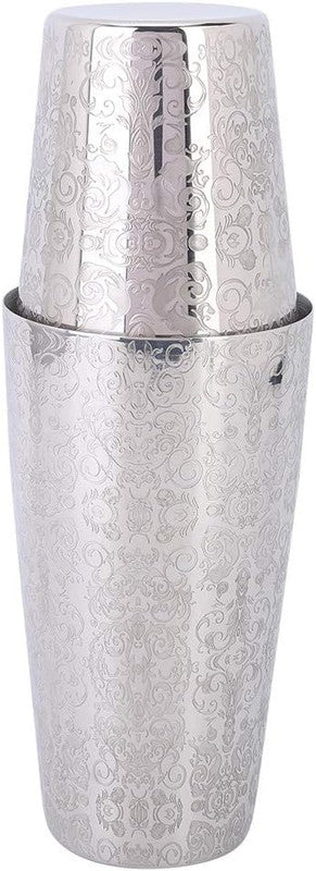 Fine Leaf Engraved Boston Shaker 750 ML | Cocktail Shaker