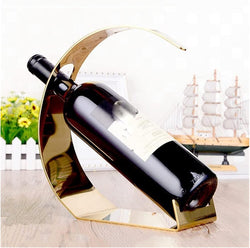 Gold Single Wine Rack | Elegant Display for 1 Bottle | Premium Barware & Home DŽcor Accessory