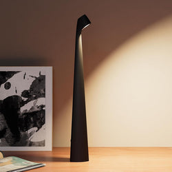 Metal Reading Tall LED Desk Lamp _ Portable, Rechargeable & 3-Level Dimmable Touch Lamp (Black)