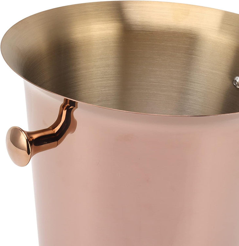 Copper Wine Bucket with Stand | Elegant Stainless Steel Wine Chiller | Premium Barware & Beverage Cooler