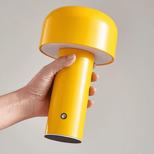 Mushroom Shape Portable LED Table Lamp _ Rechargeable and Touch-Control (Yellow)