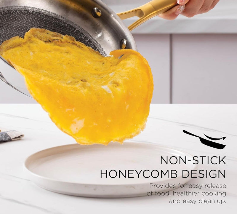 Honeycomb Copper Base Cookware with Sturdy Copper Handle Frying Pan-20CM