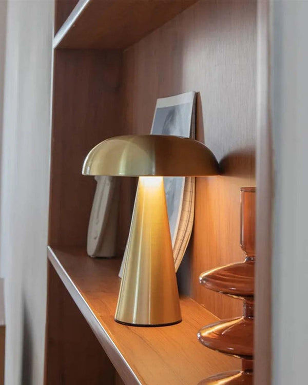 Mushroom LED Table Lamp _ Rechargeable, Touch-Control, and Dimmable Night Light