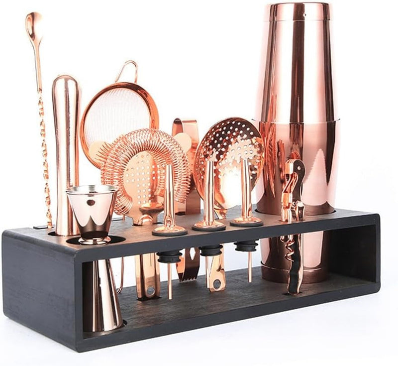 ProKitchen 20 Pc. Copper-Plated Bar Set | Complete Bartender Kit for Mixology & Cocktail Making | Premium Barware Collection