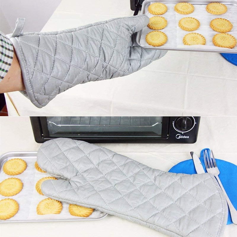 Professional Oven Gloves Silver Large