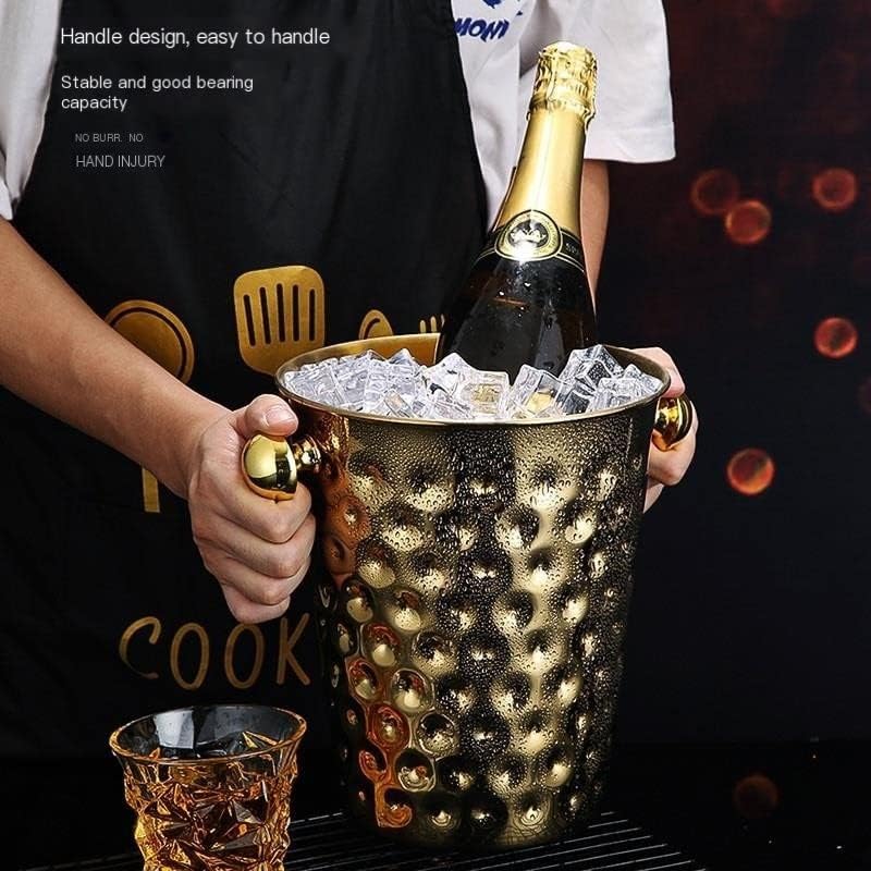 Gold Hammered Champagne Bucket with Stand | Elegant Barware for Wine & Champagne Cooling | Premium Party & Event Drinkware
