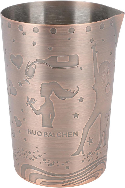 Gold Etched Mixing Jar | Stainless Steel Cocktail Mixer for Bartenders | Premium Barware