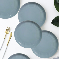 Dinner Plate Rim 10" Aqua Green - 6 PC Porcelain High Quality