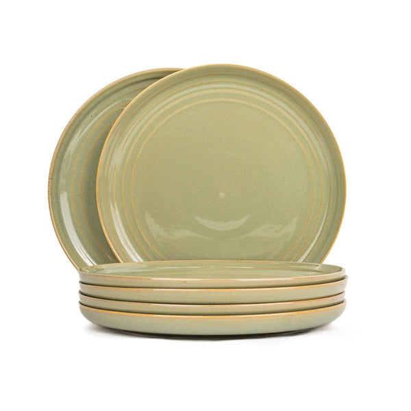 Dessert Plate Rim 7.5" Pistachio Green - 6 PC Porcelain High Quality