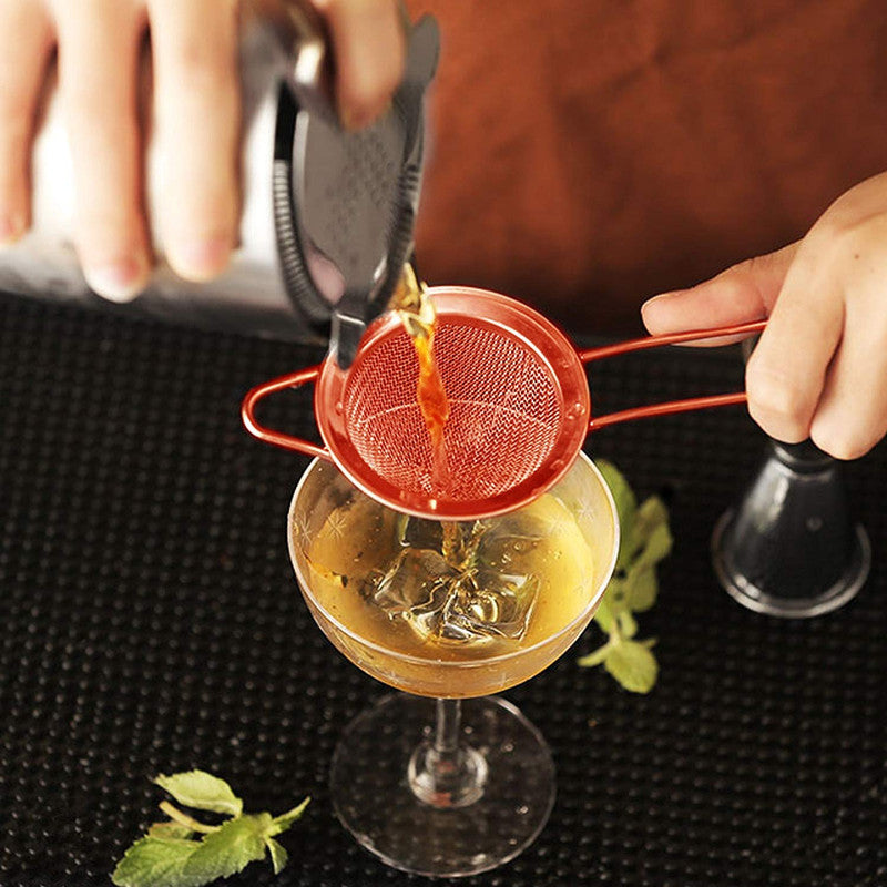 Bar Strainer - Double Net - Copper Finish | Premium | Cocktail Strainer