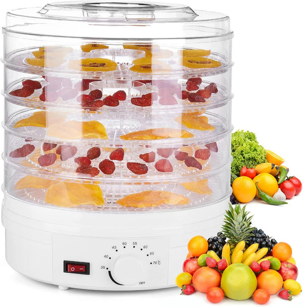 Garnish Digital Round Food Dehydrator | 5-Tray Electric Dehydrator for Fruits, Vegetables