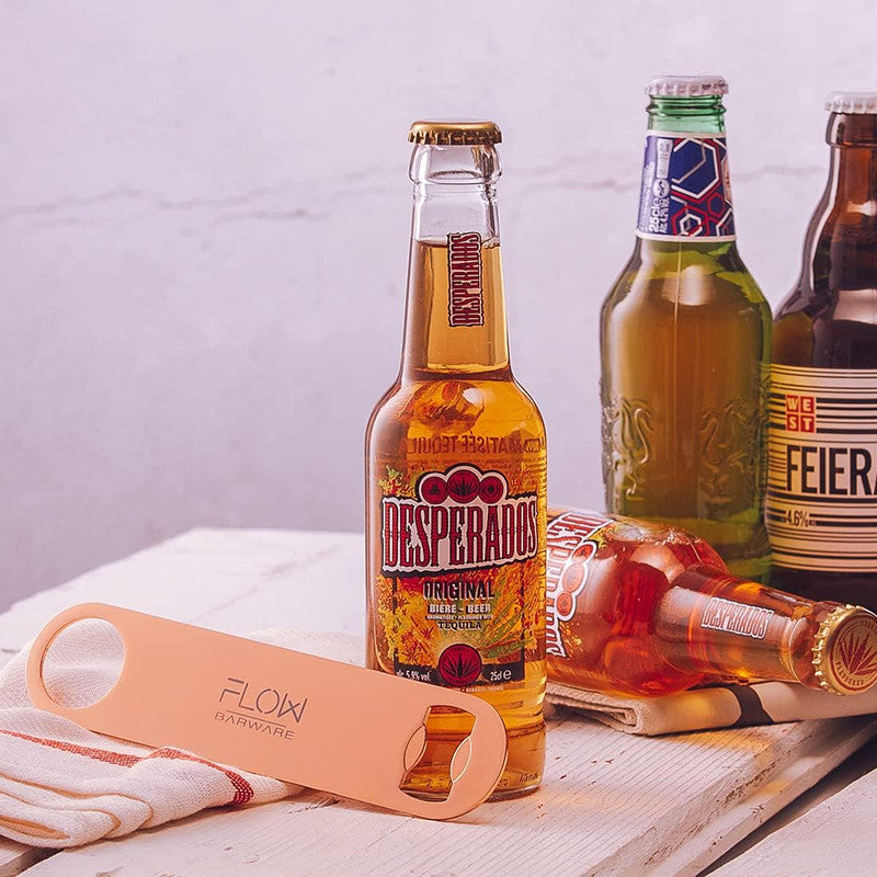 Stainless Steel Copper Flat Bottle Opener Bartender Bottle Opener for Bar, Simple and Effective Beer Openers