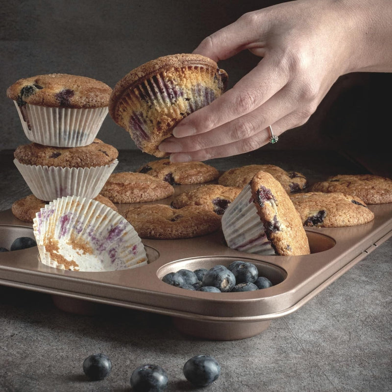 12-Cup Aluminum Muffin Tray Set of 1 | Non-Stick Durable Bakeware Cup Cake Mould for Baking Cupcakes