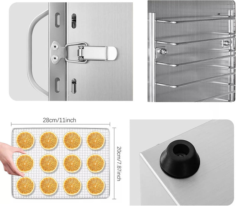 ProSeries H6-C001 - 6 Tray Stainless Steel Food Dehydrator, 400W | Adjustable Timer
